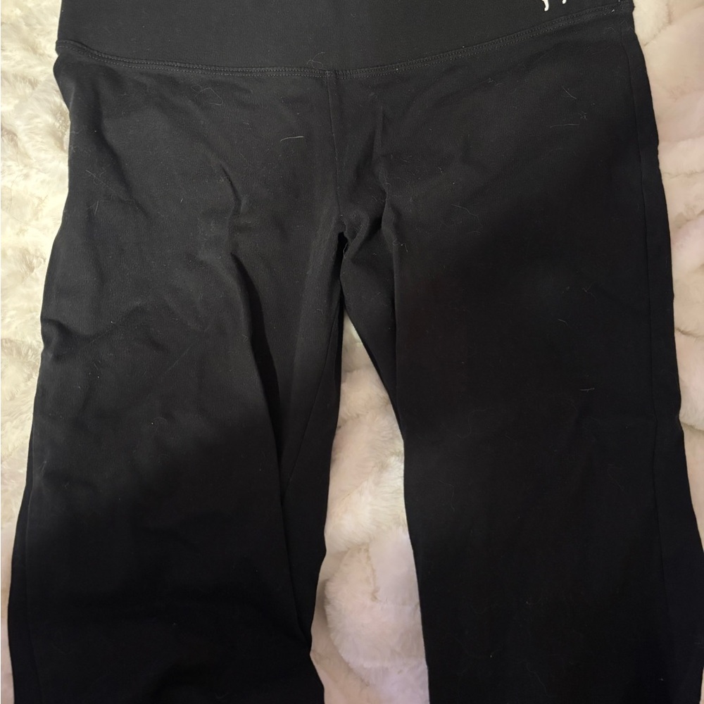 Victoria’s Secret Pink Black Yoga Pants Wide Leg